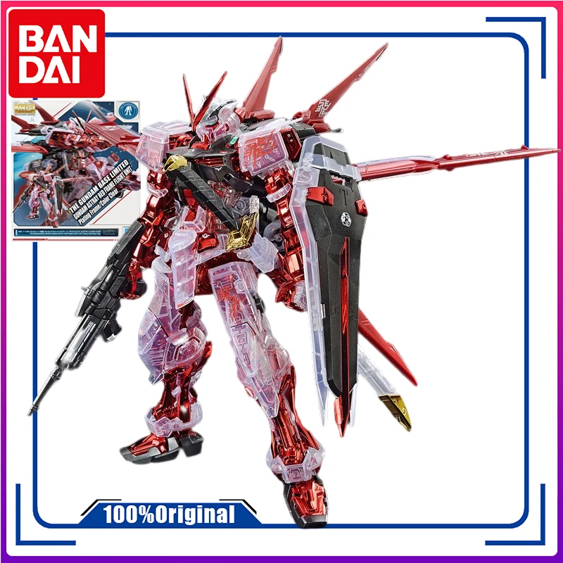 

Bandai Original GUNDAM Base Limited MG Red Heresy 1/100 Electroplating color Anime Action Figure Assembly Model Toys Collectible