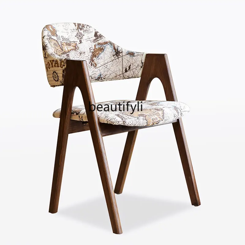 

zq Manchurian Ash Dining Chair Modern Solid Wood Dining Chair Solid Wood Chair Leisure Reception Chair Computer Chair