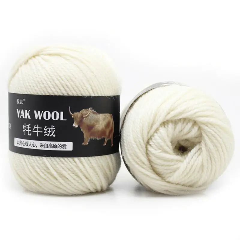 

G Yak Wool Cashmere Scarves Hat Worsted Yarn Wool Handknitted Knit Crochet Medium Thick Jacket Vest Wool Thread