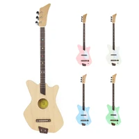 3 string assembled wood electric guitar acoustic kids pickup mini travel music stringed instrument violao for children beginner