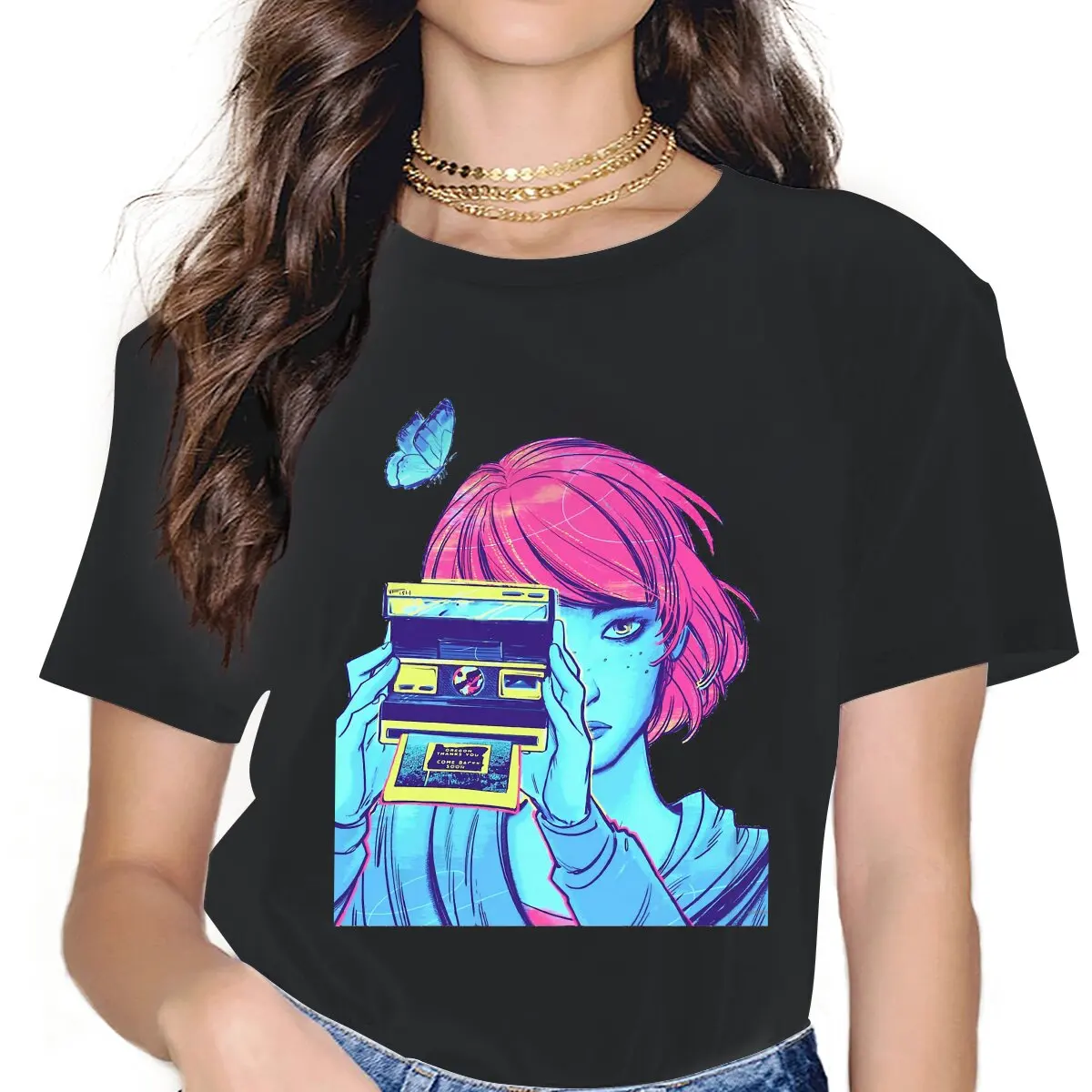 

Camera Female Shirts Life is Strange What If Max Rachel Game Oversized Vintage Women Clothes Harajuku Casual Feminine Blusas