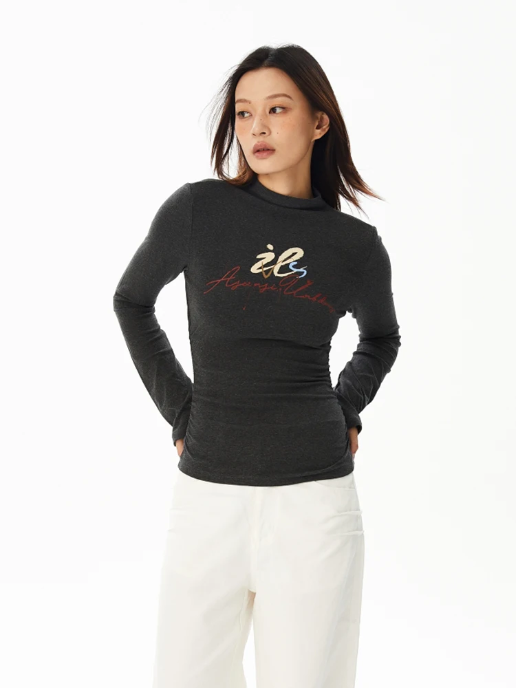 Американская обтягивающая нижняя рубашка женская футболка осень 2024 новинка