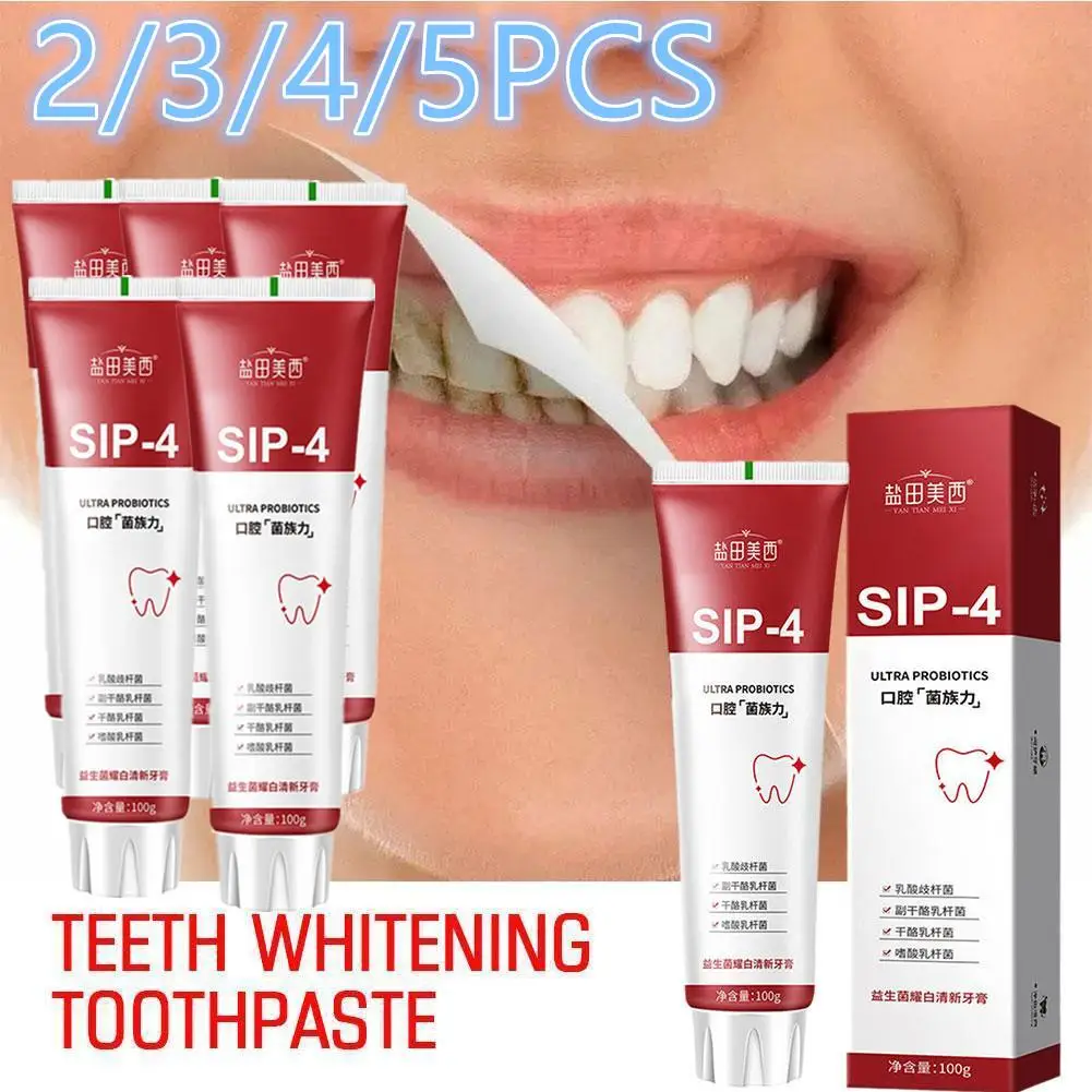 

2/3/4/5PCS Sip-4 100g Probiotic Toothpaste Brightening & Stain Removing Sp-4 Fresh Breath Toothpaste Teeth Whiten Toothpaste