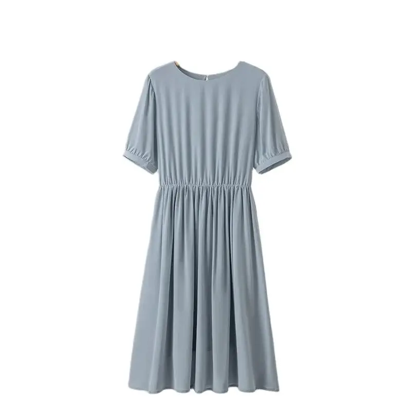 BirdTree элегантное платье из 100% натурального шелка женское однотонное с коротким