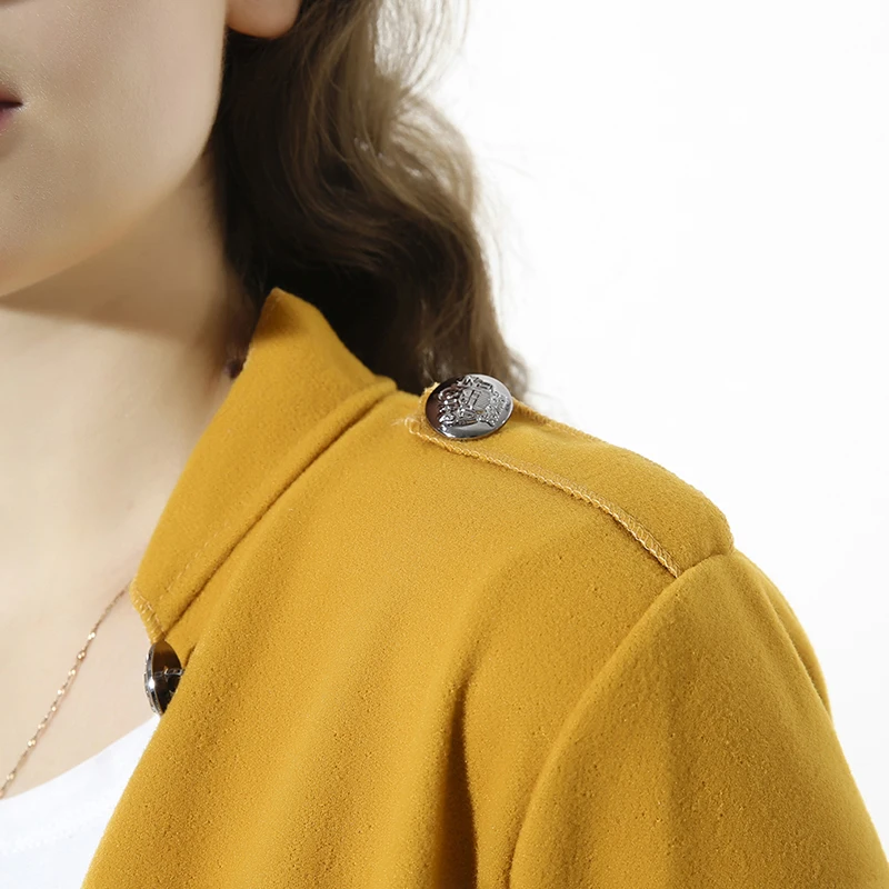 New 2023 Women Jackets Blazer Long Sleeve Row Buckle Yellow Slim Small Suit Femme Hot Style Loose Coat Red Pattern Mujer Suit