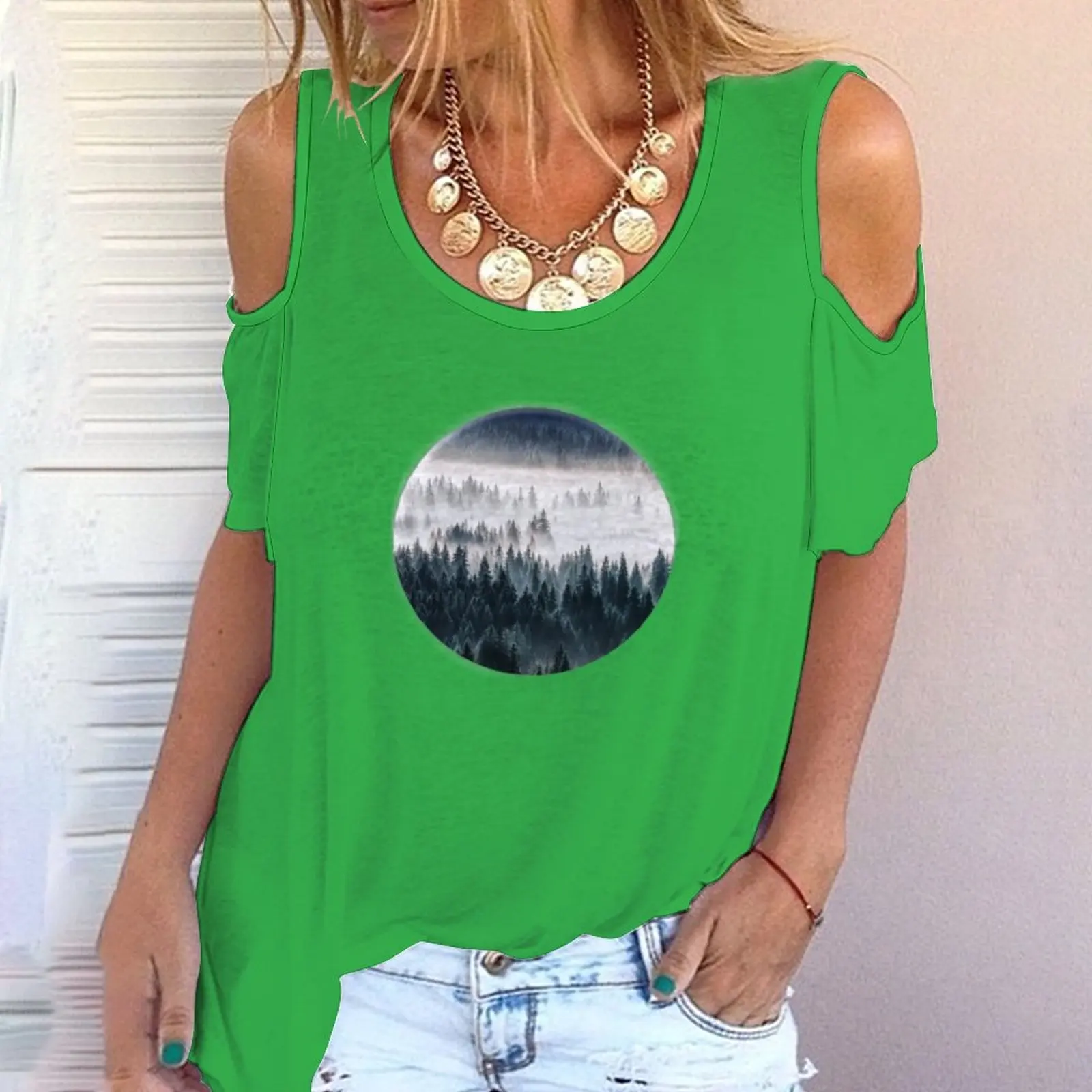 

2022 summer new women's clothing aesthetic art printing T-shirt casual loose home T-shirt printing Harajuku top women's clothing