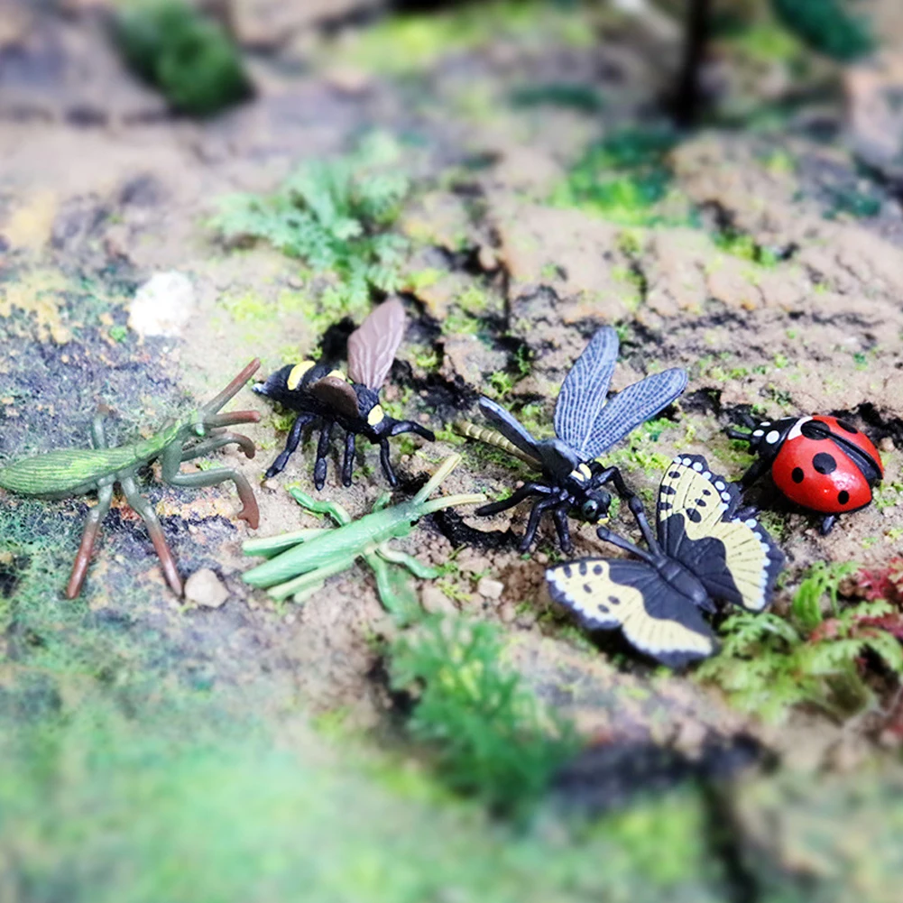 Моделирование насекомых ПВХ Божья коровка пчела паук модели экшн-Фигурки