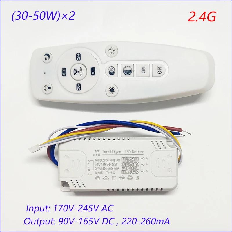 APP Control LED Driver 2.4G Remote Intelligent LED Transformer (12-24W)X2 (40-60W)X2 for Dimmable Color-changeable Chandelier enlarge