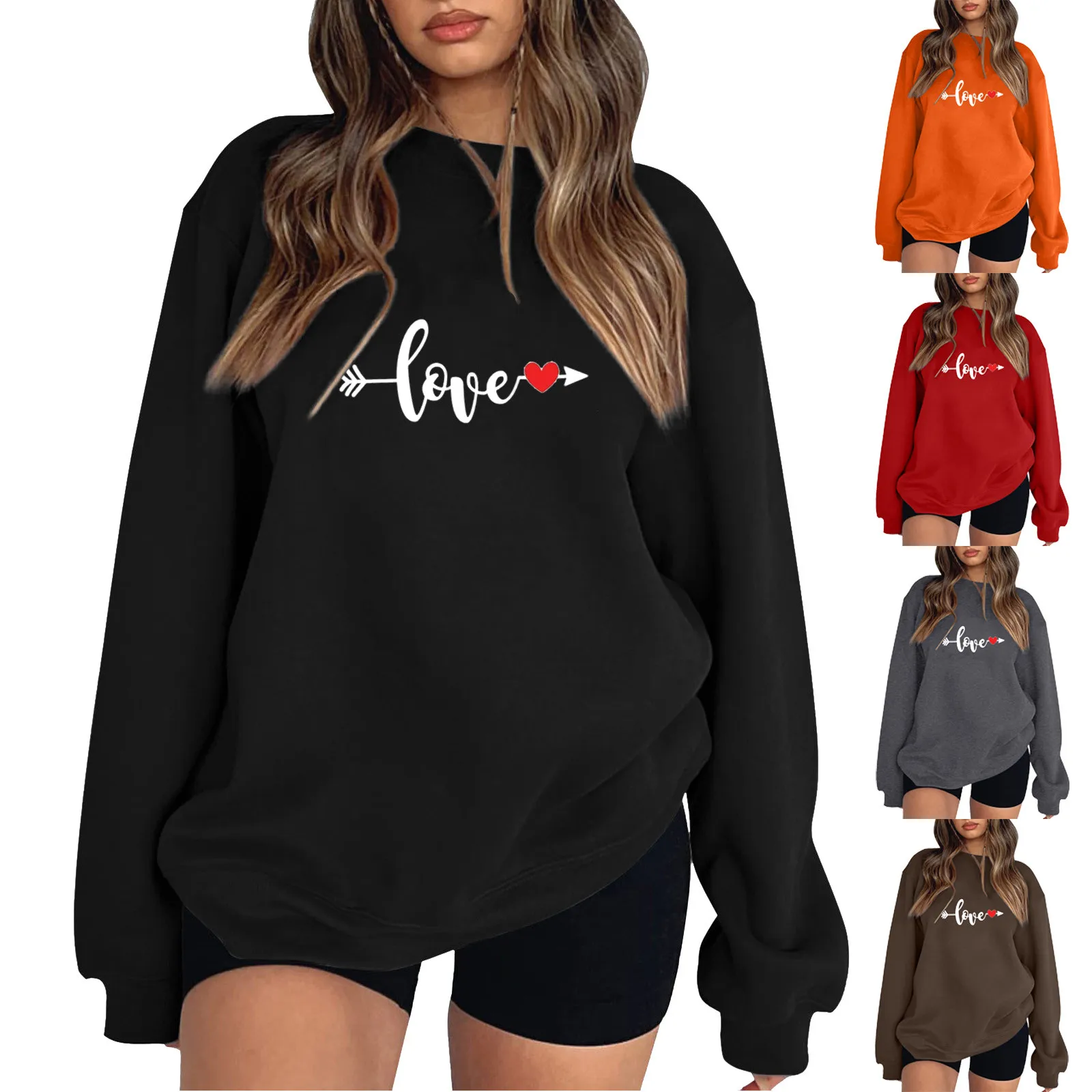 

Женский Свободный свитшот с длинным рукавом и круглым вырезом