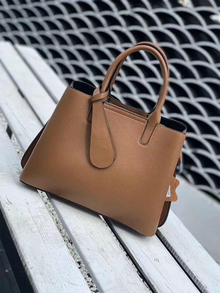 

Женская универсальная сумка-тоут из натуральной кожи, роскошная брендовая сумка через плечо из воловьей кожи, 2023