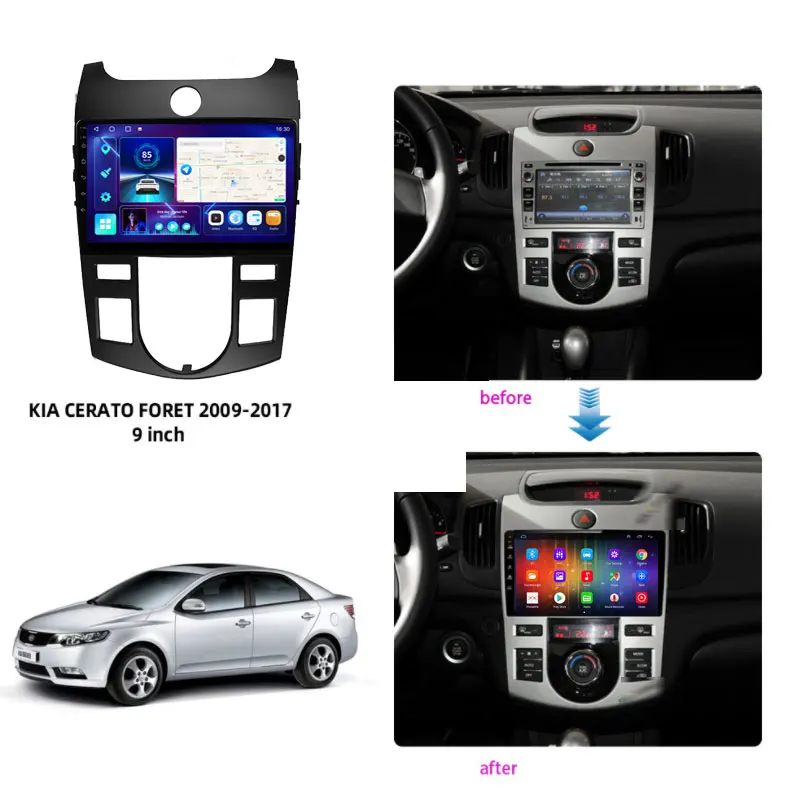 $102.99 JUSTNAVI QT10 8G 128G Android 10 Car Radio Video Player For KIA Forte Cerato 2 Porte koup 2008 - 2014 Auto GPS Stereo Head Unit