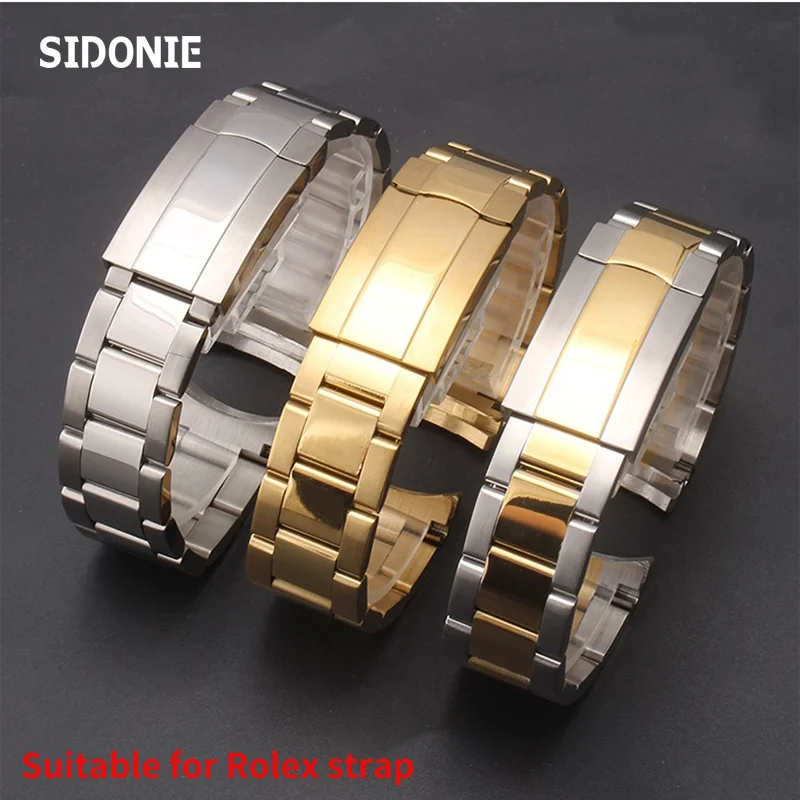 

For Rolex Watch Strap Men's Stainless Steel Belt Explorer WatchBands Submariner waterproof Bracelet Ghost King Watch Band 20mm