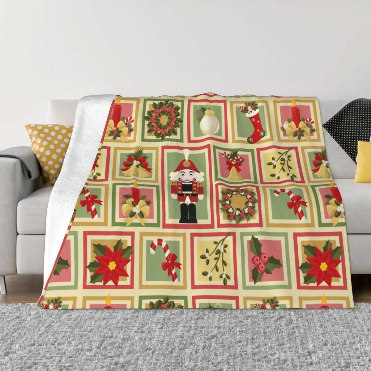 

Nutcracker Blankets Flannel All Season Christmas And New Years Multi-function Soft Throw Blankets for Bed Car Bedspread