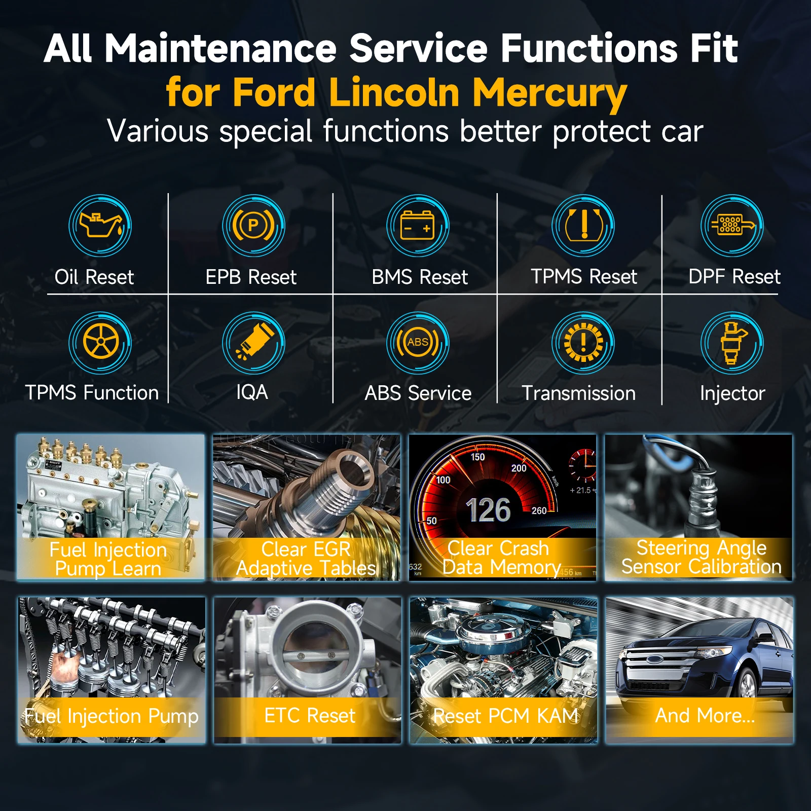 Сканер Ancel Fd700 Obd2 Для Ford — Автомобильный Диагностический Инструмент Сбросом