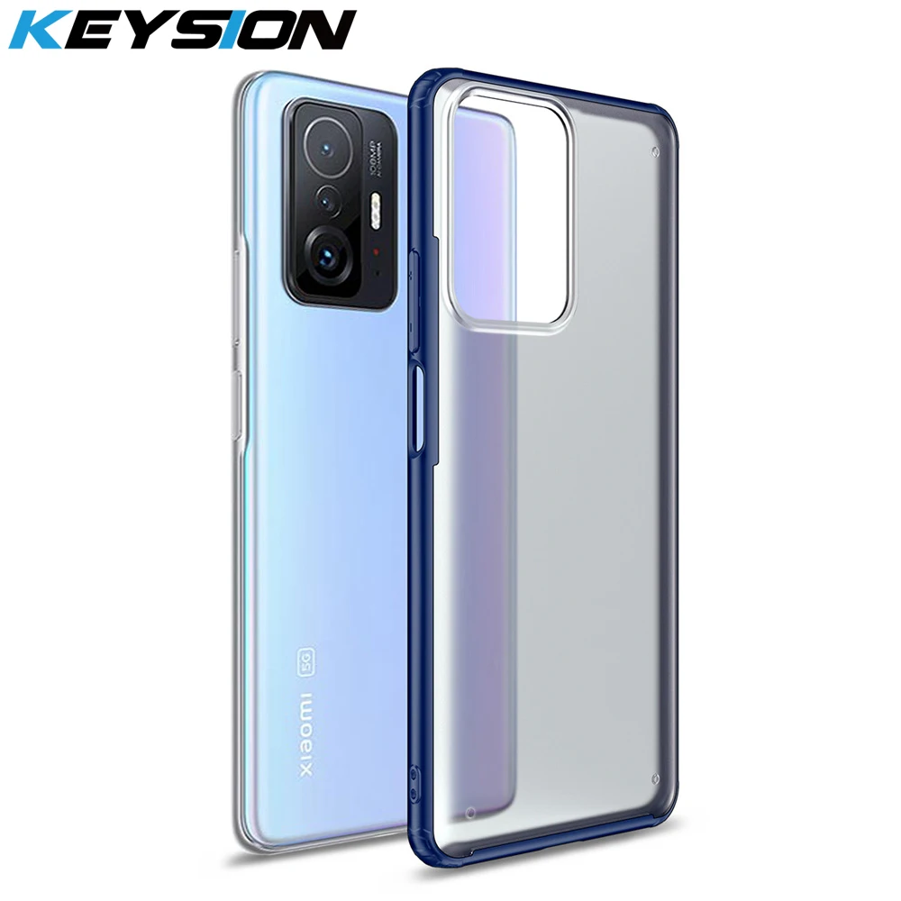 

KEYSION Fashion Matte Case for Xiaomi 11T 11T Pro 5G Transparent Shockproof Phone Back Cover for Xiaomi Mi 11 Lite 5G NE Mix 4