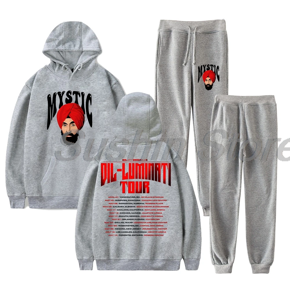 Diljit Dosanjh Dil-Luminati Tour Mystic пуловер с капюшоном и штаны для бега комплект из двух