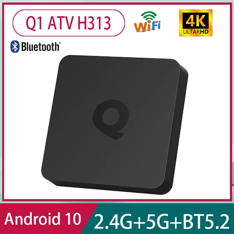 

ATV Q1 Allwinner H313 Smart TV Box Android 10 2.4G/5G Dual Wifi BT5.2 4K 2GB 16GB Support Google Voice Set Top Box Media Player