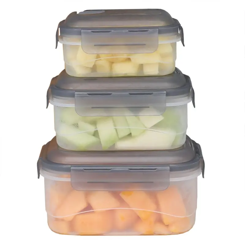 

Фантастические прямоугольные контейнеры для хранения еды из 6 предметов с серыми отпариваемыми крышками, идеально подходят для сохранения свежести и долговечности еды.