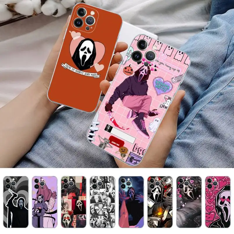 

Ghostface horror Phone Case For iPhone 11 12 13 14 Mini Pro Max XR X XS TPU Clear Case For 8 7 6 Plus SE 2020