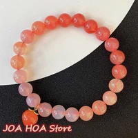 fine gradient salt source agate bracelet candy color agatejade small peach single ring hand chain bangle handring jewelry