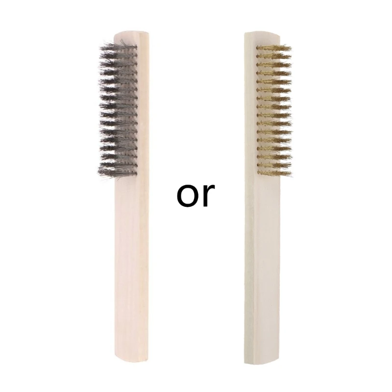 

Scratch Wire Brush Stainless Steel Brush Welding Wire Brush with Wood Handle for Cleaning Rust Removing Paint Dirt Scale
