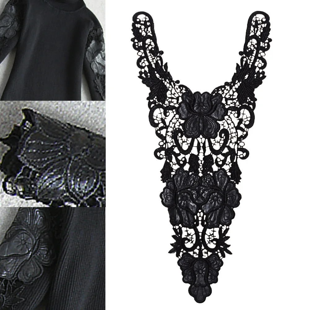 

Flower Pattern Neckline Neck Collar Embroidery Sew-on Patch Fabric Applique Badges Sticker Accessory for Clothes Wrapping Crafts