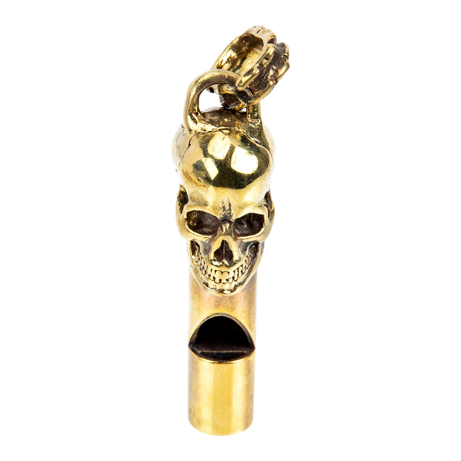 

Death Whistle Creative Referee Scary Design Copper Outdoor Survival Sports Race Shaped Metal Party Prop