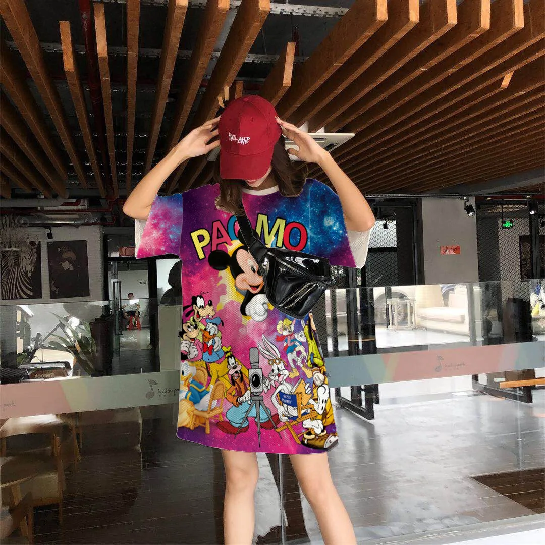 

Ночная рубашка с коротким рукавом и принтом Микки-Мауса