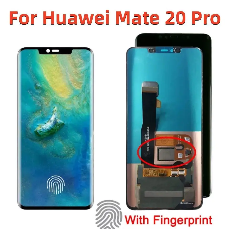 Original 6.39'' Display For Huawei Mate 20 Pro LYA-L09 L29 LYA-AL00 LCD Touch Screen Assembly Digitizer With Frame Fingerprint