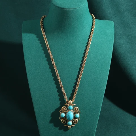 LOVE GREEN LIVE GREEN Бирюзовое ожерелье из горного хрусталя