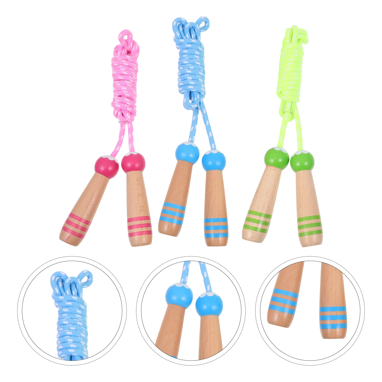 

Rope Jump Skipping Ropes Kids Exercise Fitness Children Jumping Kid S Workout Cotton Child Adult Sports Wooden Handle