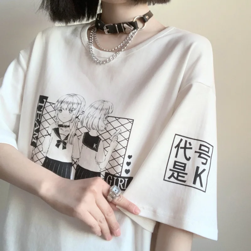 

Футболка Летняя хлопковая с коротким рукавом, круглым вырезом и принтом