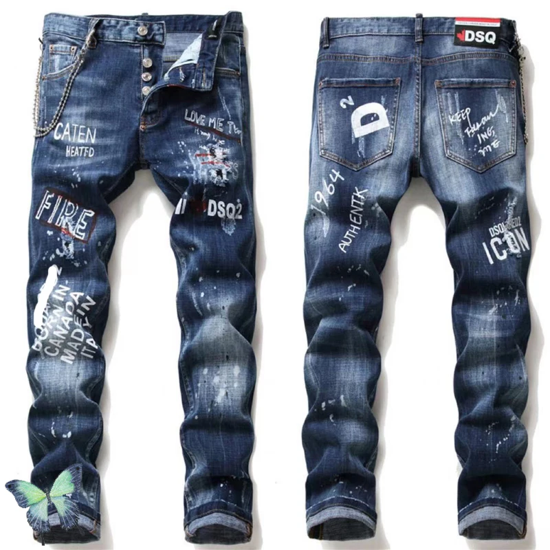 

Wholesale Men Fashion Denim Pants DSQ2 Button Fly High Quality Men's Jeans