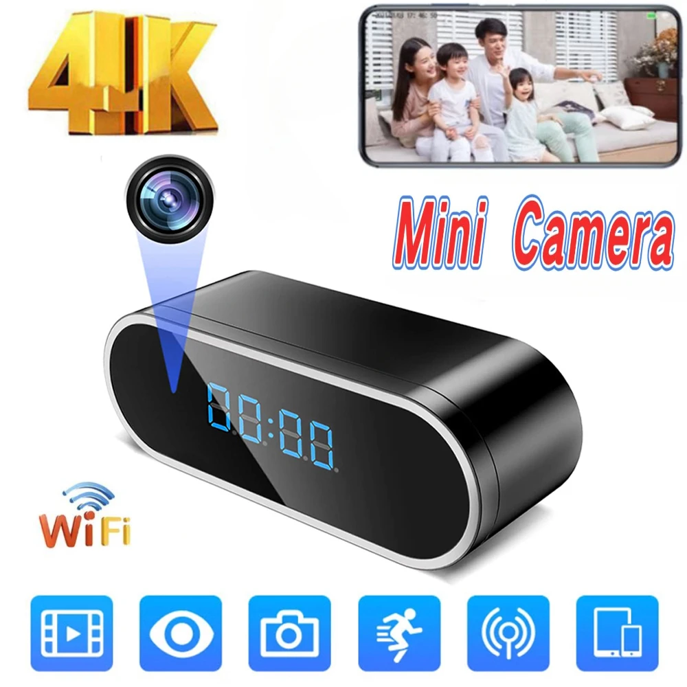 1080P Mini Clock Monitoring Camera Wireless WIFI Time Alarm Camcorder Security Night Vision Motion Sensor Micro Recorder Webcam