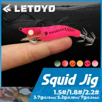 letoyo mini squid jig 1 5 1 8 2 2 fake shrimp squid hook luminous jigging fishing lure octopus bait cuttlefish sea tackle