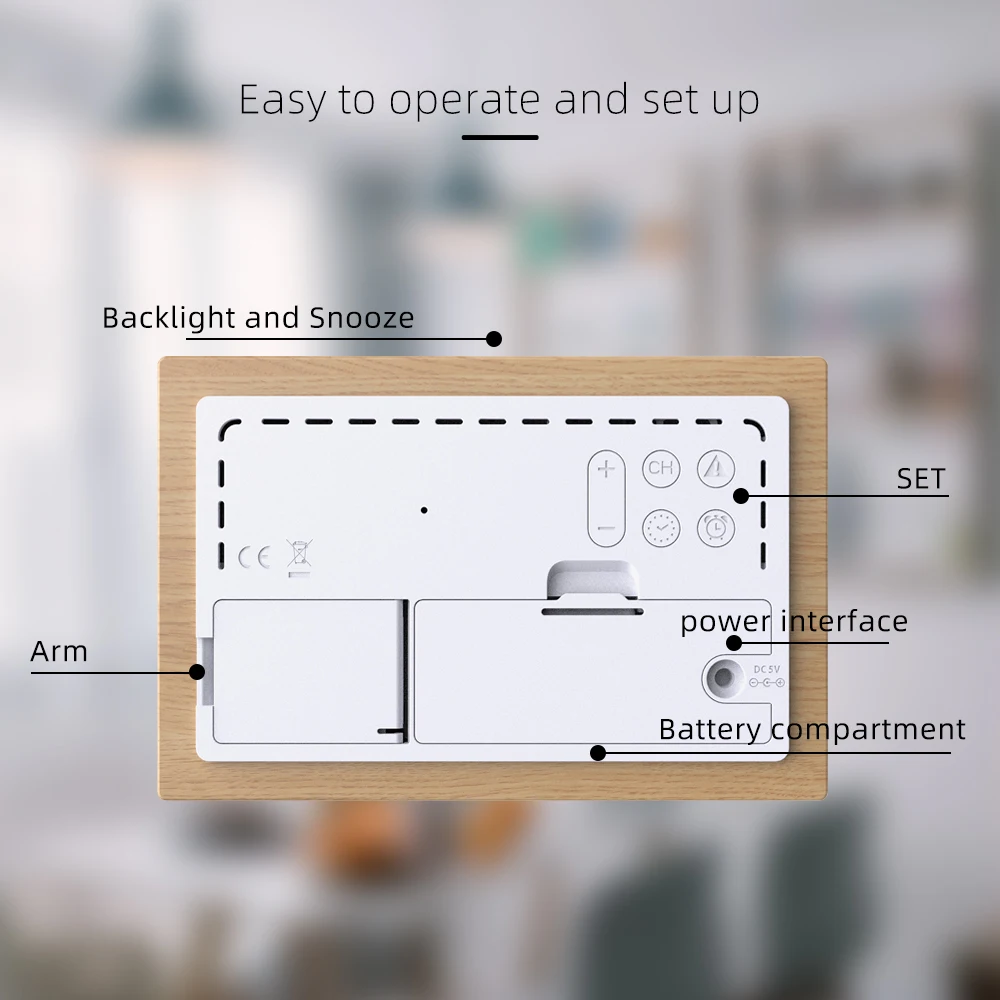 Умная метеостанция с часами измеритель температуры и влажности для дома улицы