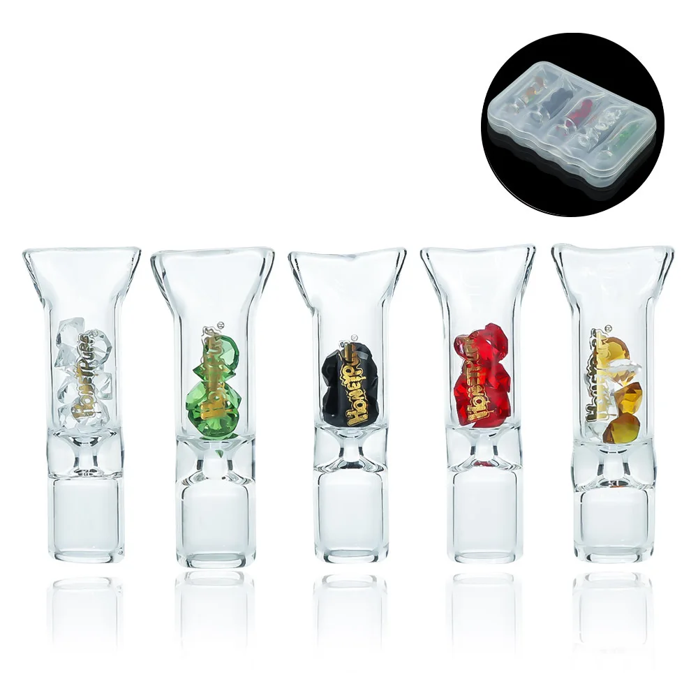 

Transparent Glass Colored Diamond Cigarette Mouthpiece Cigarette Accessories Suction Mouth Colored Diamond Grass Filter Pipe