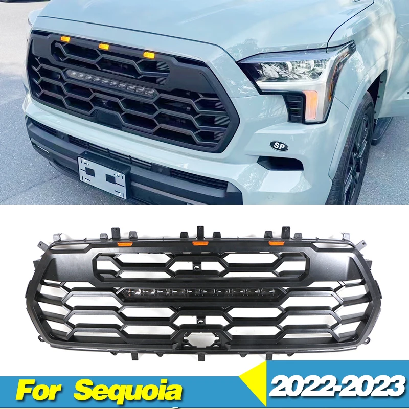 Передняя решетка со световой панелью автозапчасти гоночная подходит для Toyota Sequoia