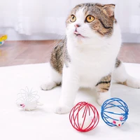 funny pet kitten bite not bad cat toys molar tooth playing artificial feather mouse rat iron ball cage cute plush accessories