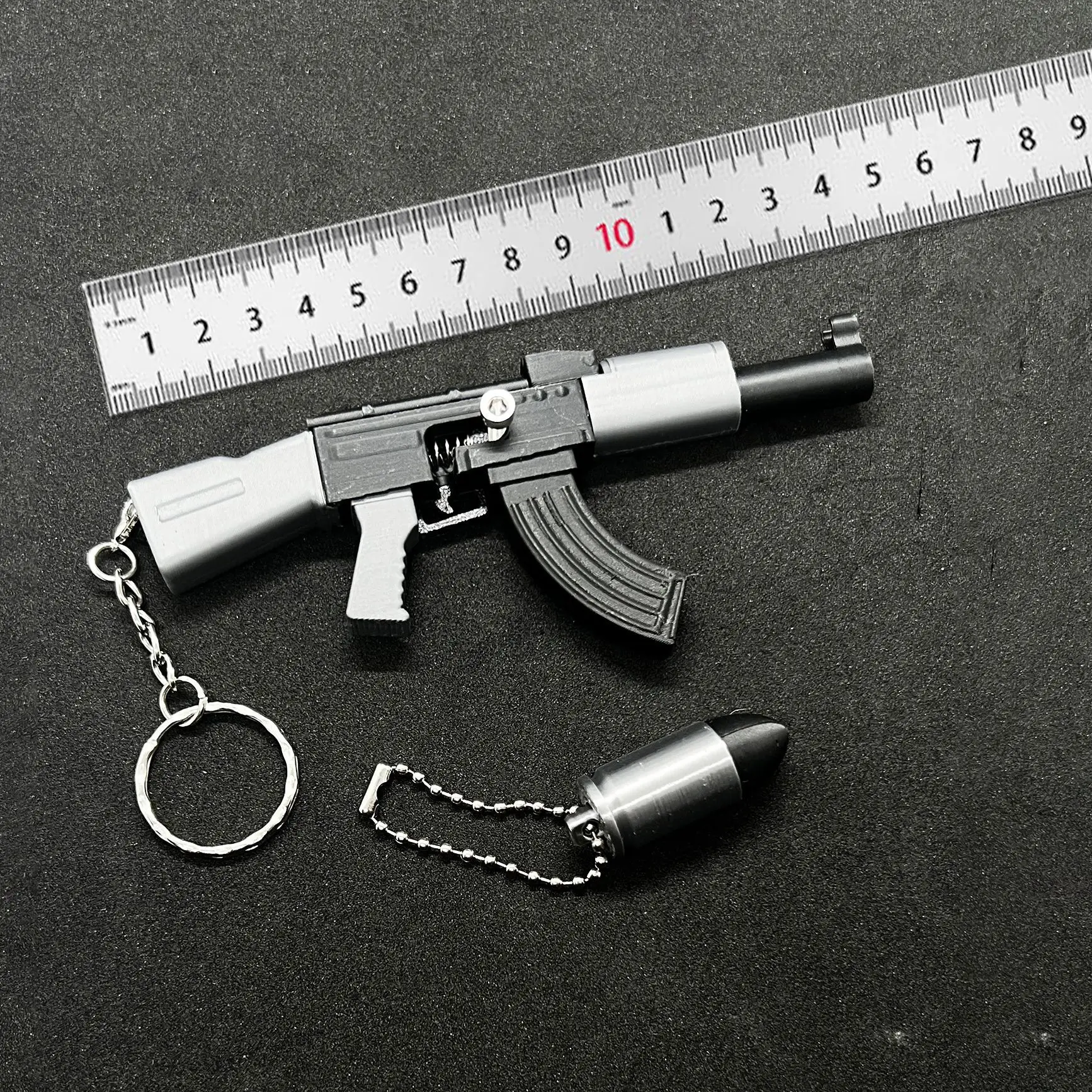 Фото Хит продаж: 3D-печатные мини-пистолеты M90 и AK47, брелоки-подвески для сумок, игрушки-антистресс, необычные подарки для детей и взрослых №2