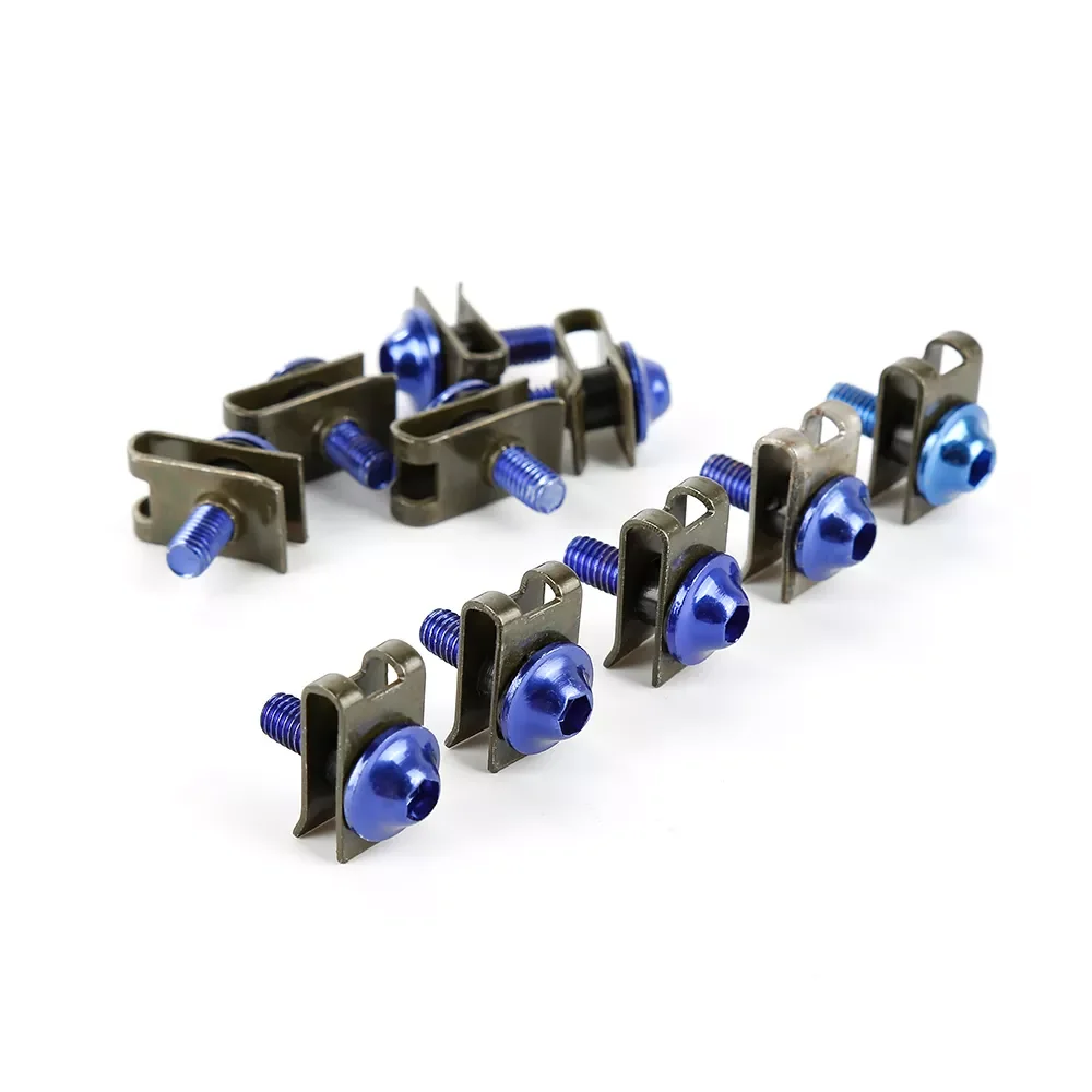 

Universal 10PCS/SET Motorcycle Shell Screw 5mm M5 Aluminium Fairing Bolts Fastener Clip Screw Spring Nuts Motorcycle Accessories