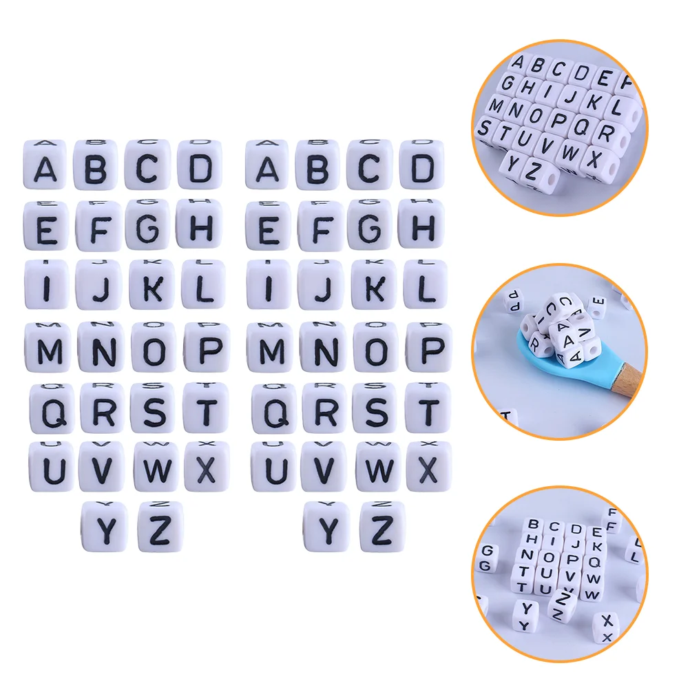 

2 Sets DIY Plastic Teether Beads Teething Alphabet Beads Pacifier Pendant