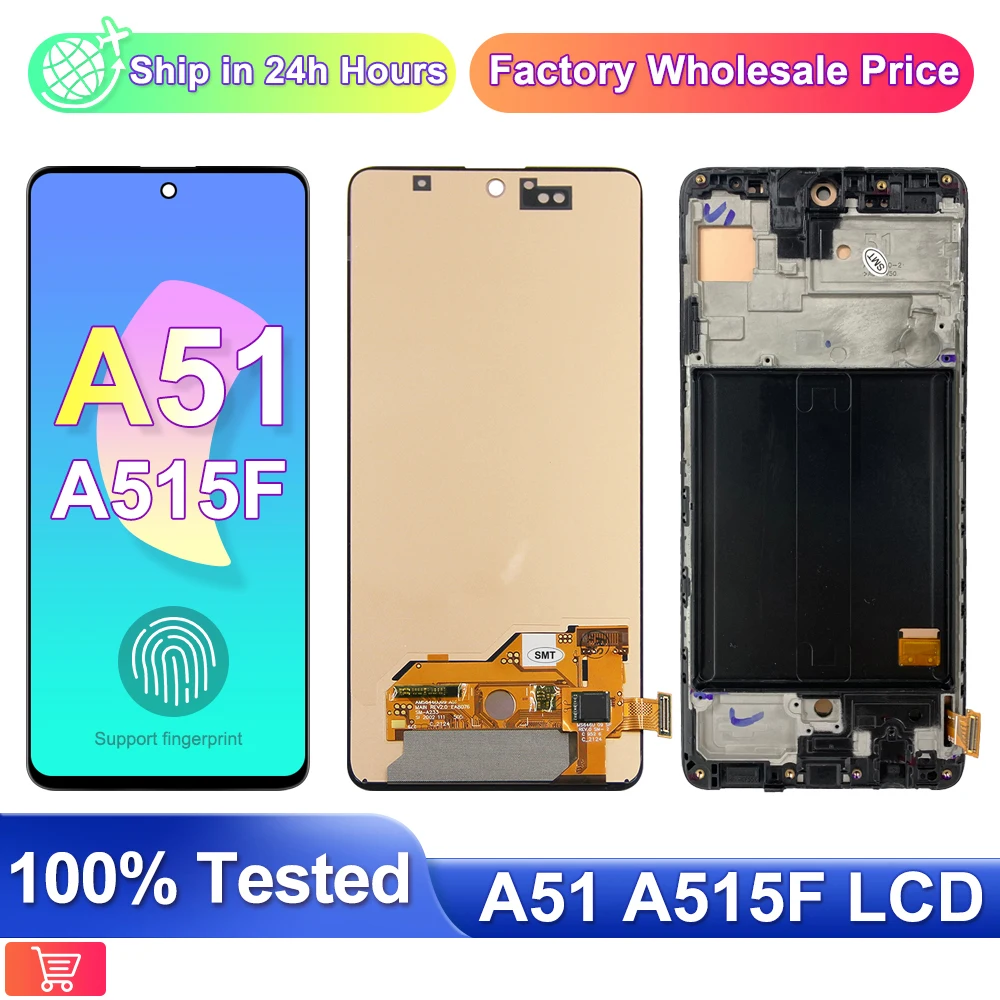 AMOLED дисплей в сборе для samsung a51 a5 1 samsung оригинальный ЖК-дисплей a515 a515f сенсорный экран дигитайзер Замена