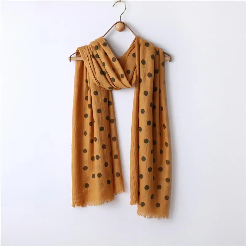 

Round Dot Scarf Solid Color Korean Style Simple 90X190CM Sunscreen Spring Summer Printing High Quality Accessories Shawls 2023