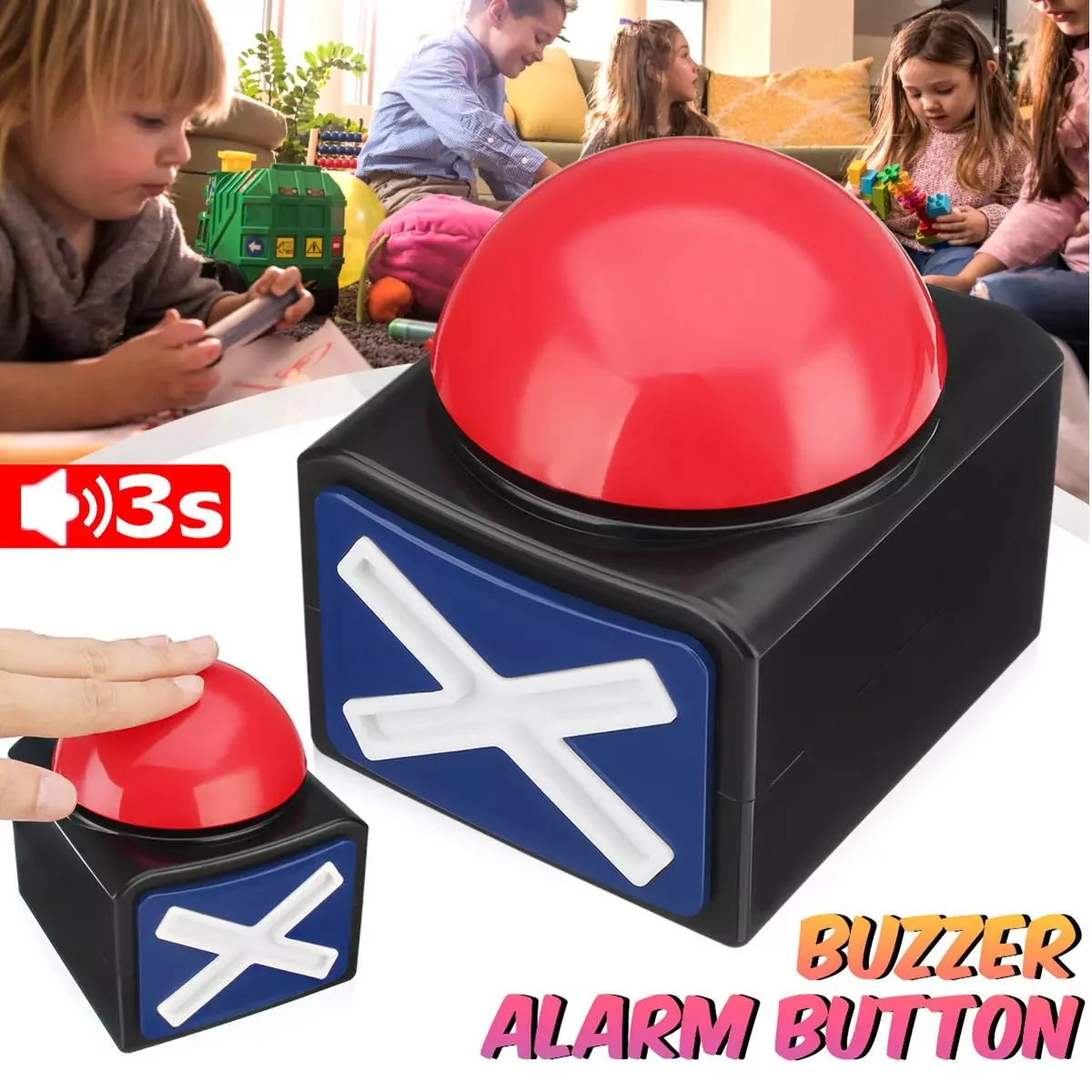 Game Answer Buzzer , Game Buzzer Alarm Sound Play Button with Light Trivia Quiz Got Talent Buzzer Game Toys