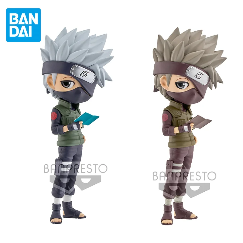 

Bandai Original NARUTO Anime Figure Q Posket Hatake Kakashi Action Figure Toys for Kids Gift Collectible Model Ornaments Dolls