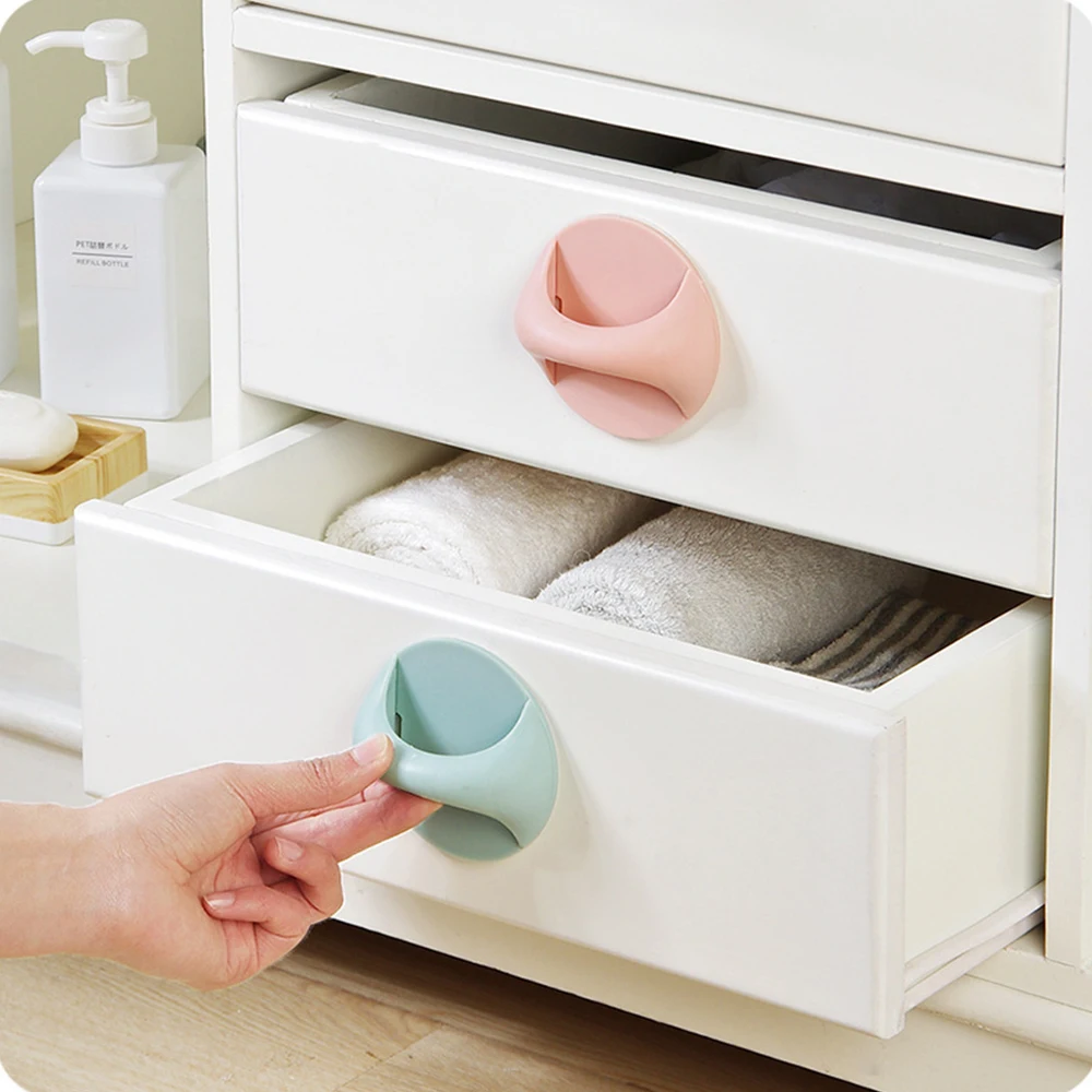 

Plastic Self Adhesive Pull Handles,Stick On Funiture No Drilling Screw Removable Replacement Knobs for File Cabinets