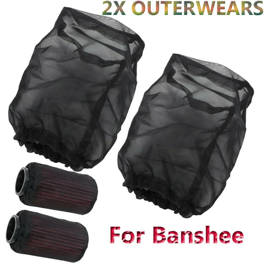 

2PCS Air Filter OUTERWEARS For YMH ATV Banshee 26-35mm pod Air Filter OUTERWEARS Black Polyester Cloth