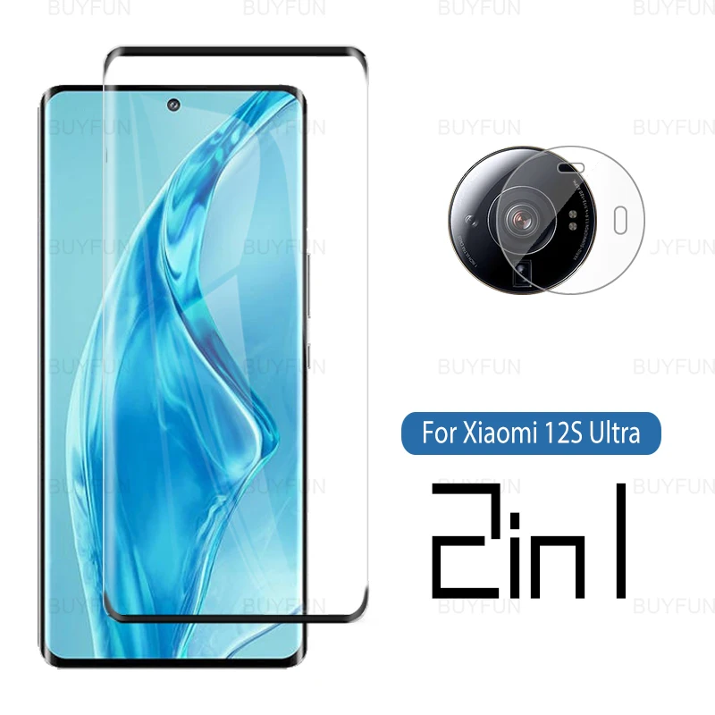 

2 в 1 пленка для объектива Xiaomi 12S ультра 3D изогнутая Защита экрана для Xiaomi 12 12X 12S Pro Xiomi Mi 12sUltra бронированное защитное стекло