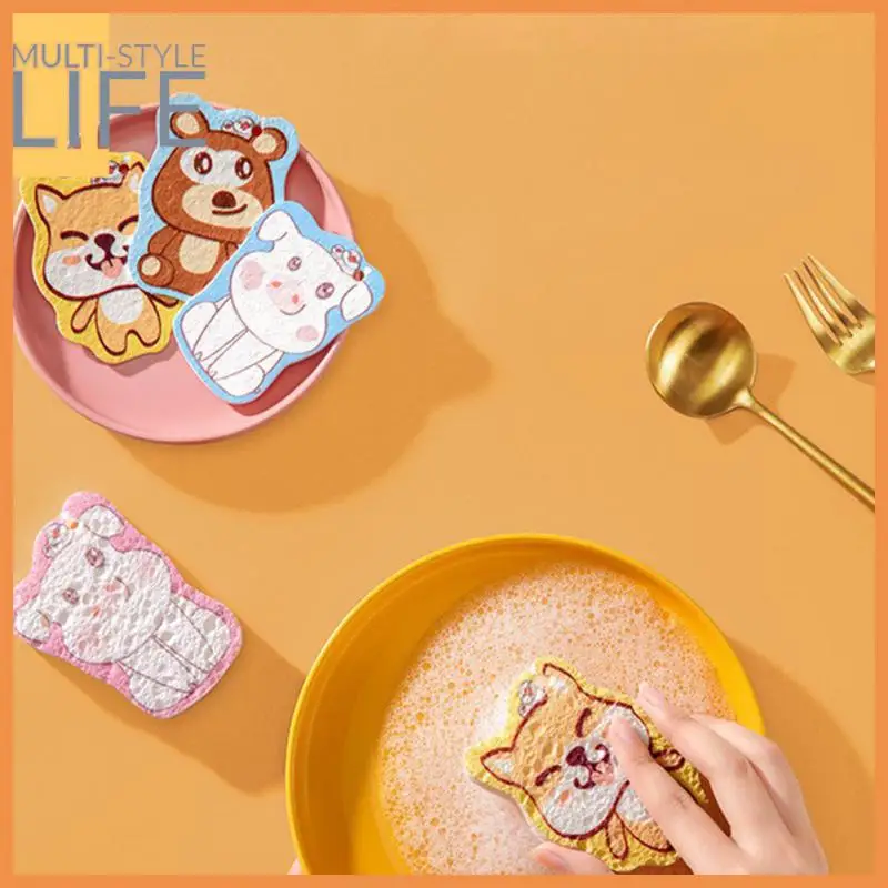 

Kitchen Gadget Rag Towel Double-sided Strong Decontamination Bowl Cloth Kitchen Oil-free Dishwashing Sponge Kitchen Tools